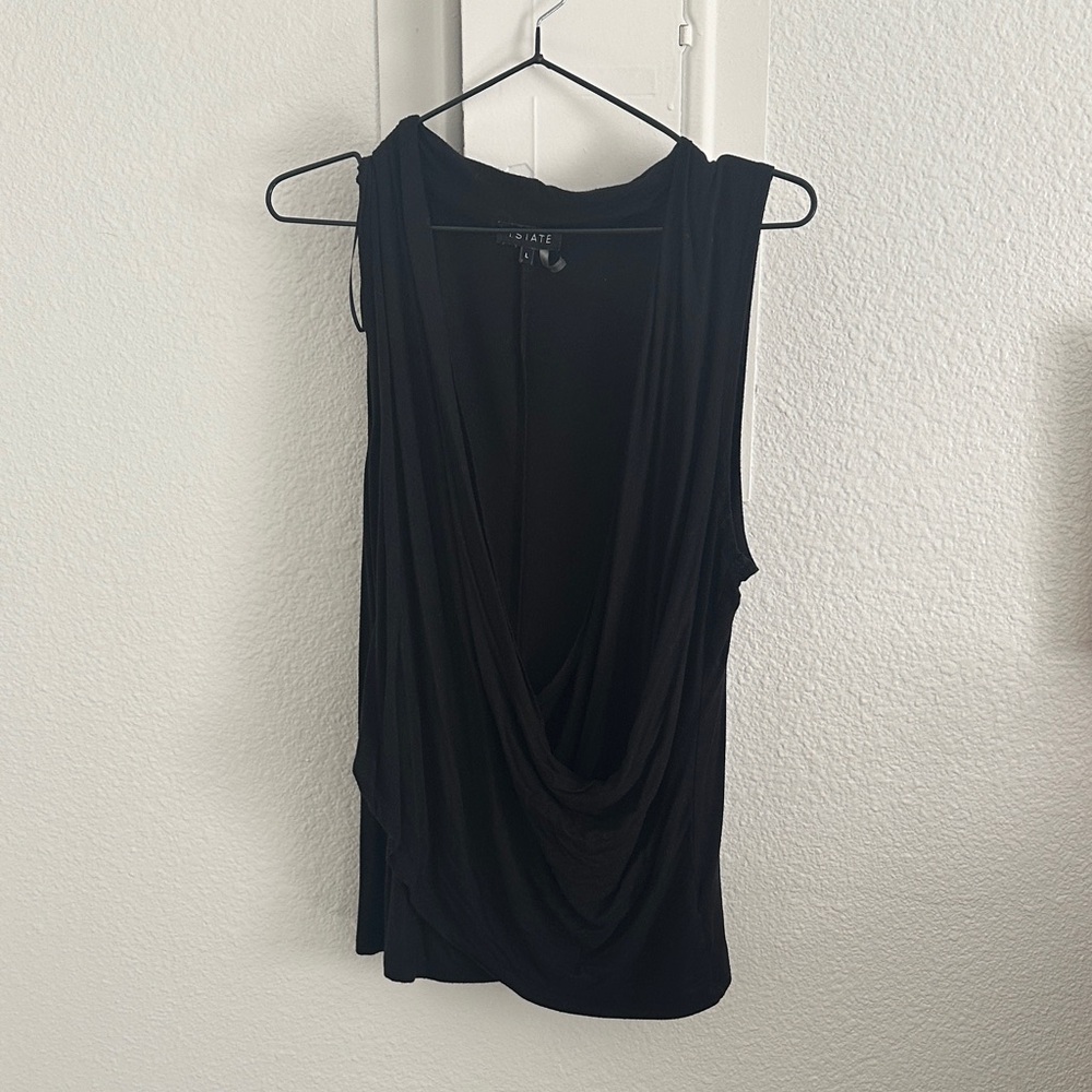 Elegant Black Drape wrap top